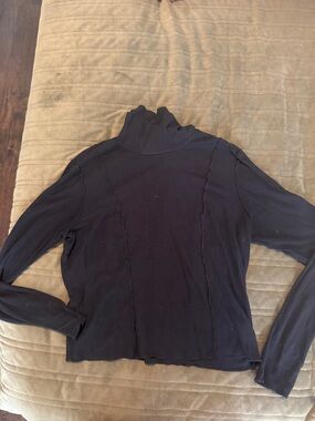 wild fable Black Ribbed Turtleneck Top